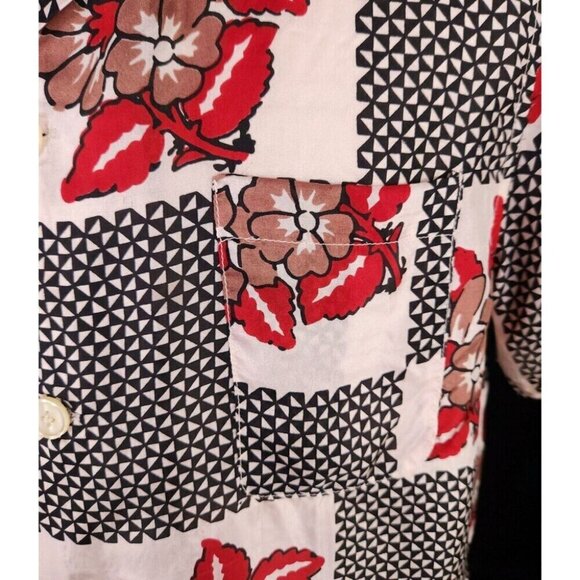 Bode Checker Bloom Floral Silk Bowling Shirt S/M Mens New - Picture 6 of 16